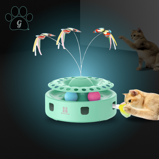 green multifunctional interactive cat toy