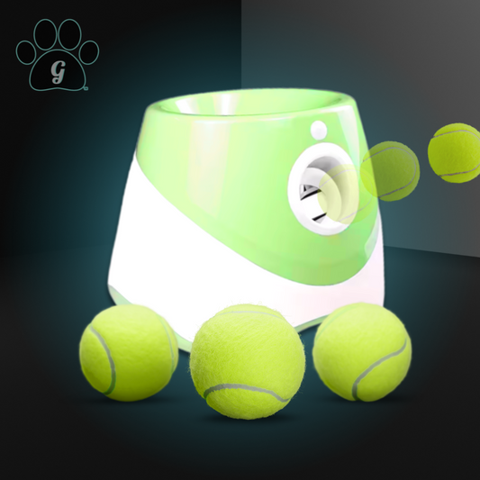 automatic ball launcher in lime green and white