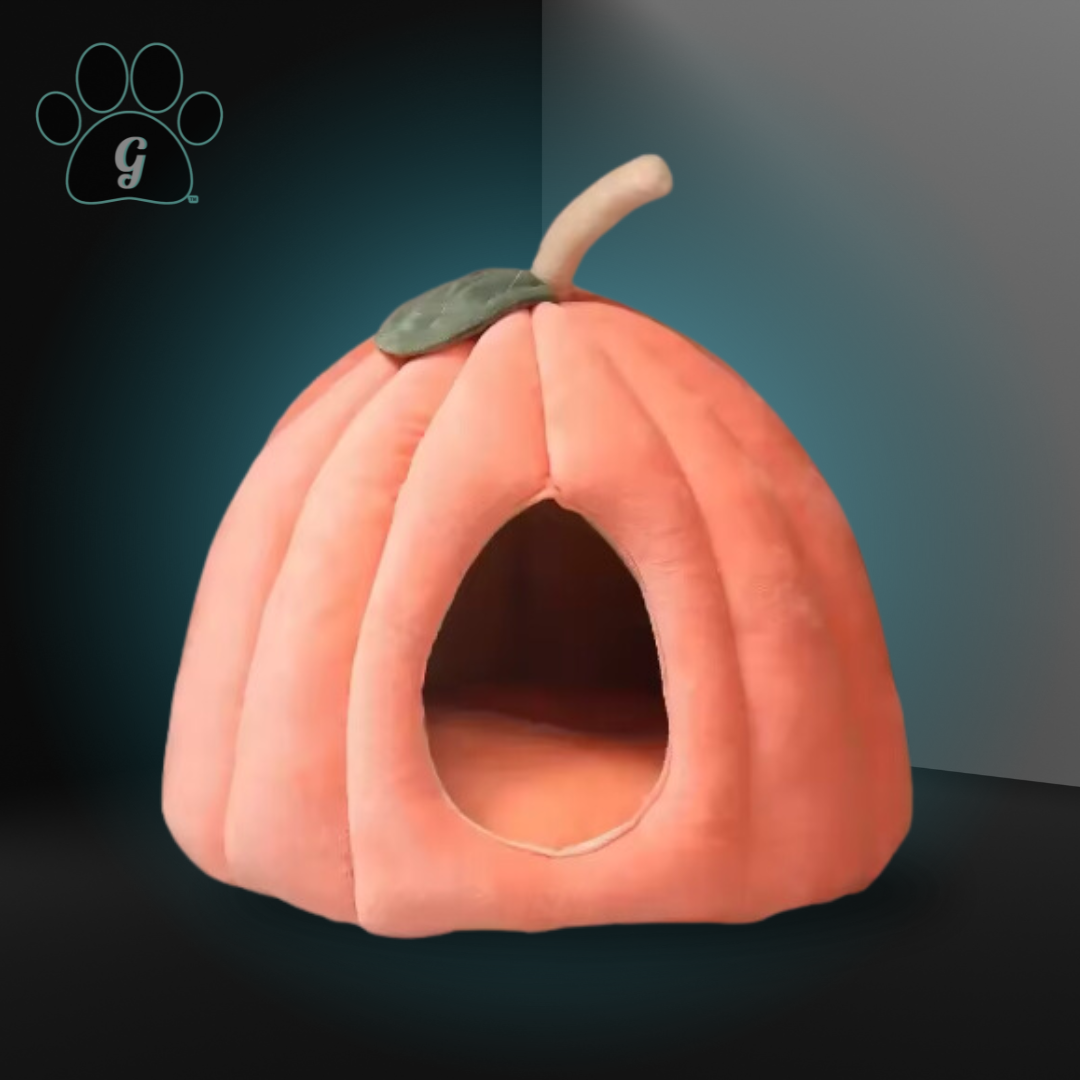 orange semi enclosed cat bed