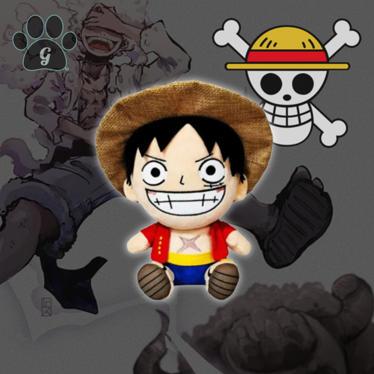 One Piece character plush toy featuring scarred Luffy