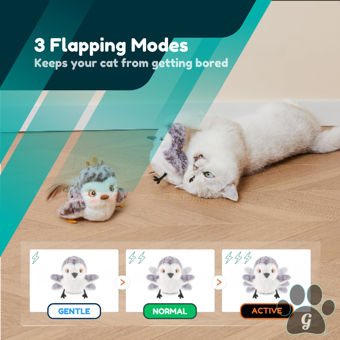 3 flapping modes keep your cat from getting bored