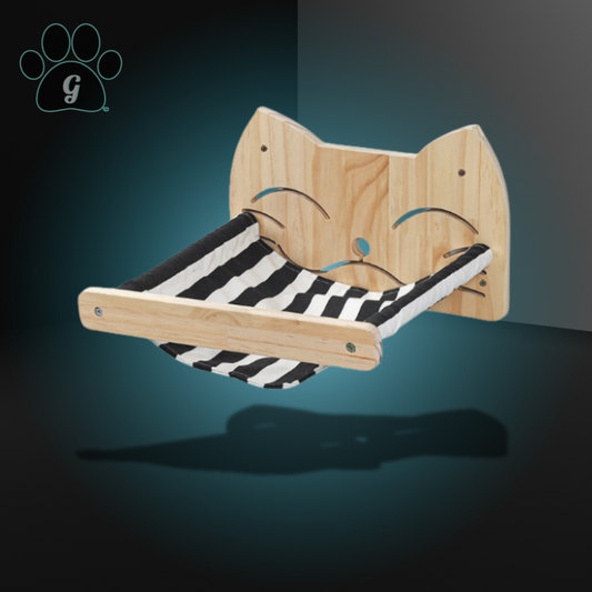 wooden wall mounted cat hammock