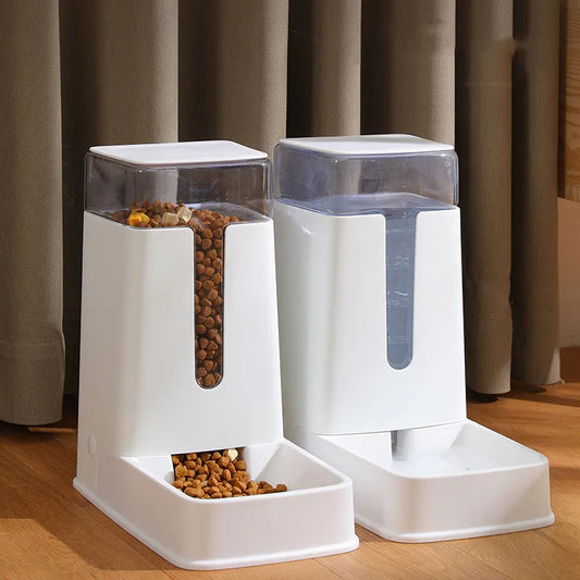 white pet gravity feeder for food or water
