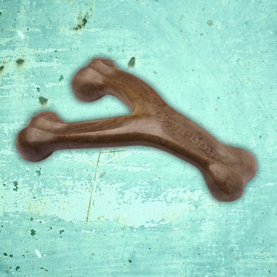 Wishbone shaped dog chew toy