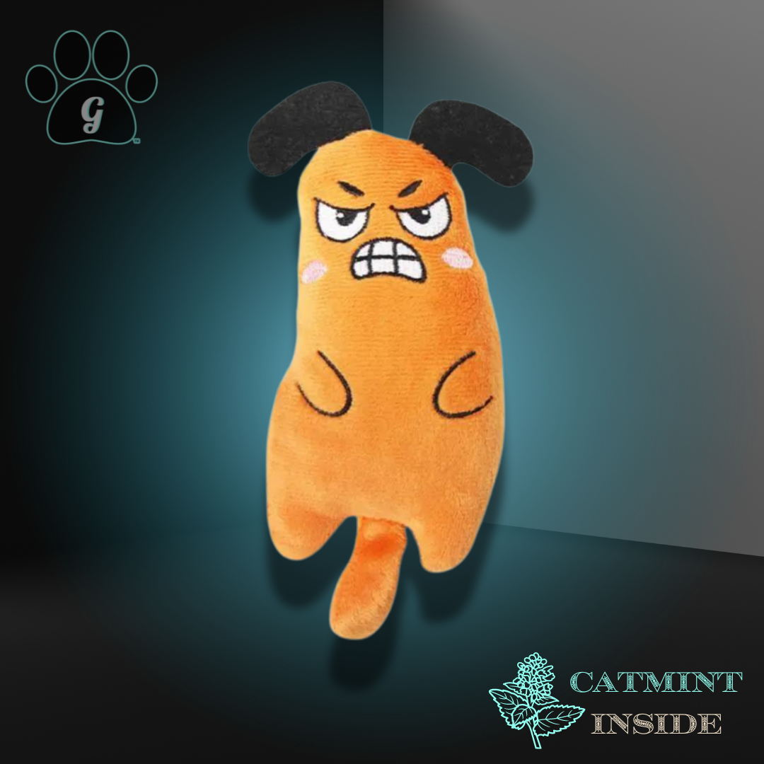 orange plush catmint cat toy