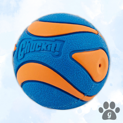 blue and orange dog ball toy