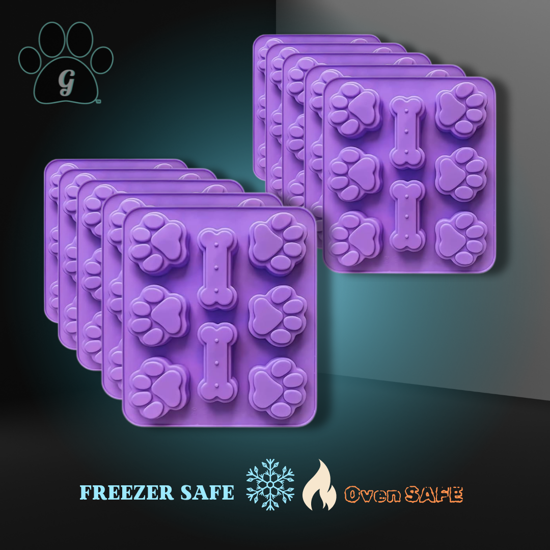 10 purple silicone dog treat molds