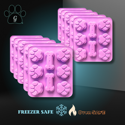 10 pink silicone dog treat molds