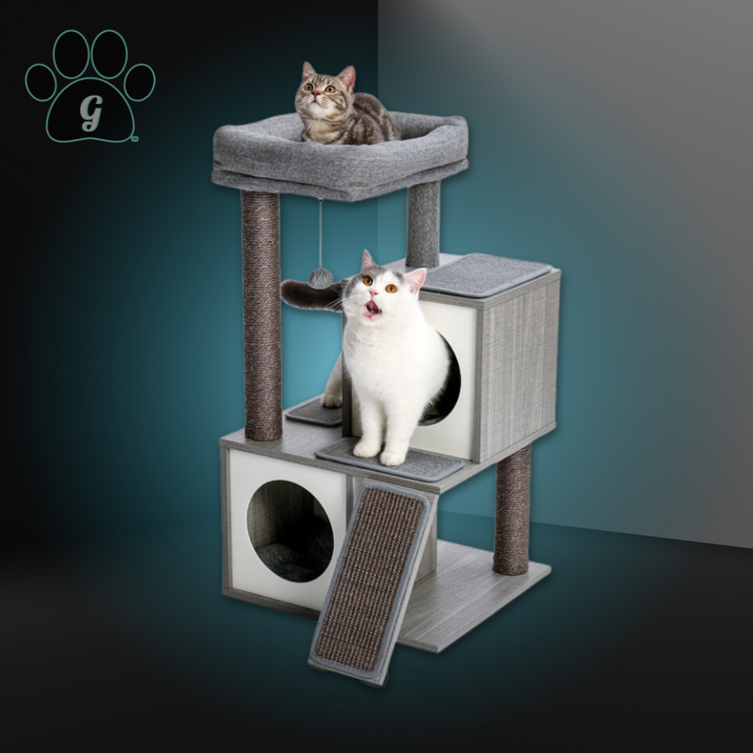 gray cat condo