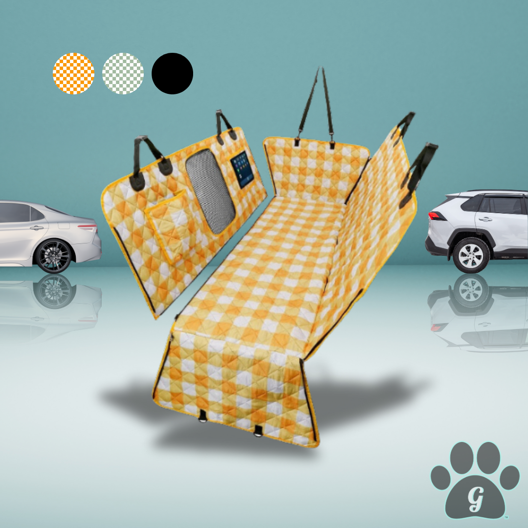 automotive back seat pet carrier with storage pockets available in 3 colors