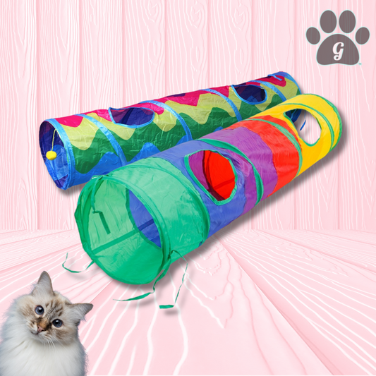 cat tunnel toy shown in 2 available styles