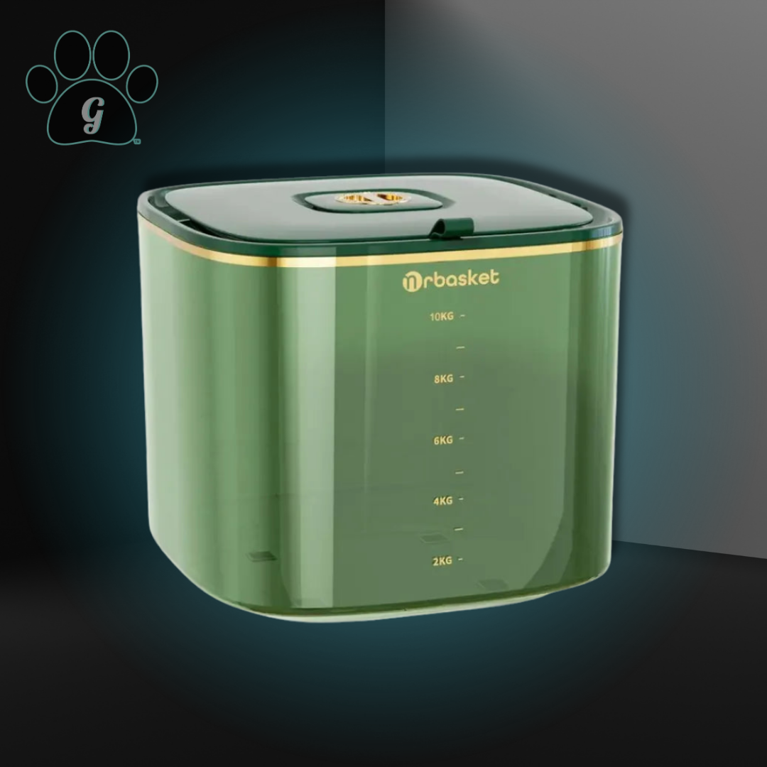 green translucent dry storage container