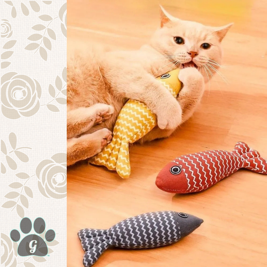 koi fish cat kicker toy available in 3 colors