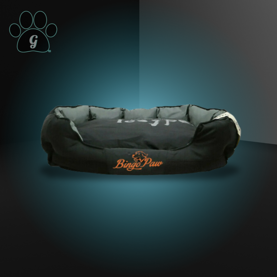 Black bolstered dog bed for large dogs