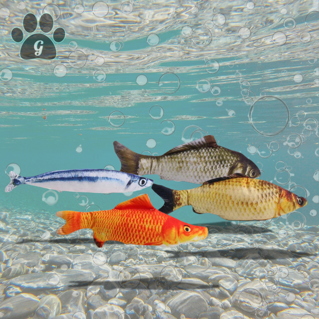 realistic fish plush kicker toy for cats in assorted styles