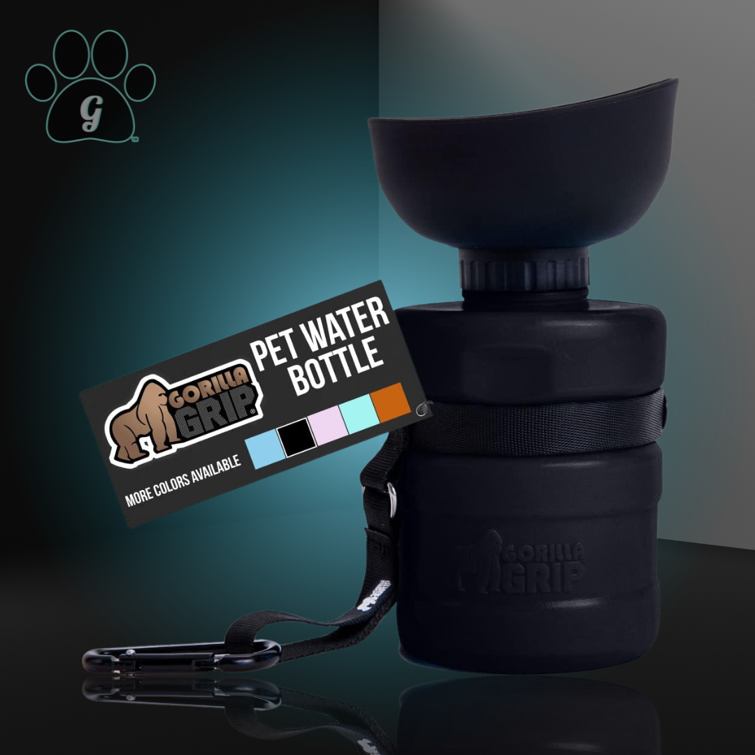 portable pet water bottle in black