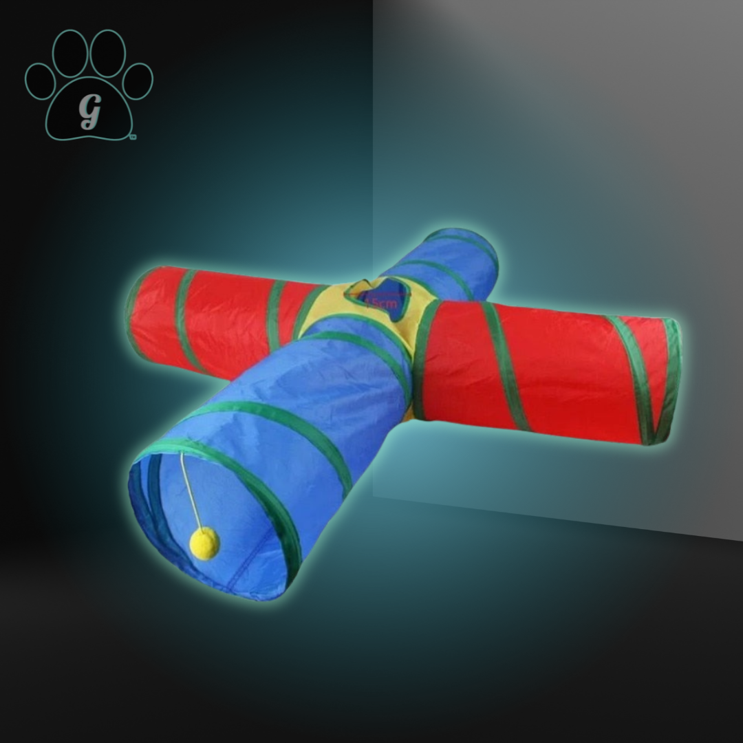 multicolor 4 way cat tunnel toy