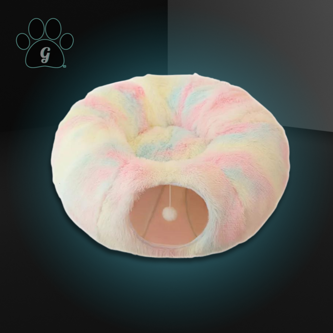 Pastel rainbow colored bed