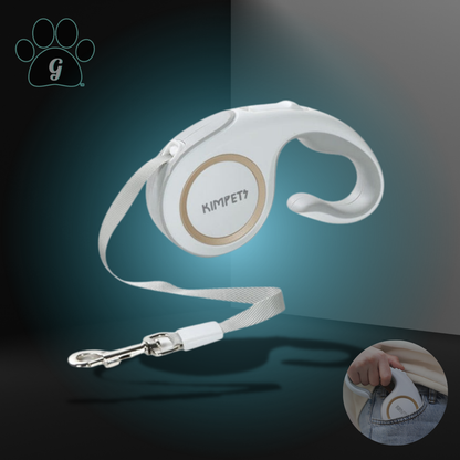 white compact retractable leash