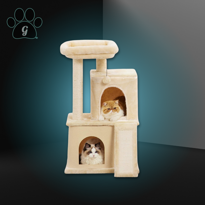 beige cat condo