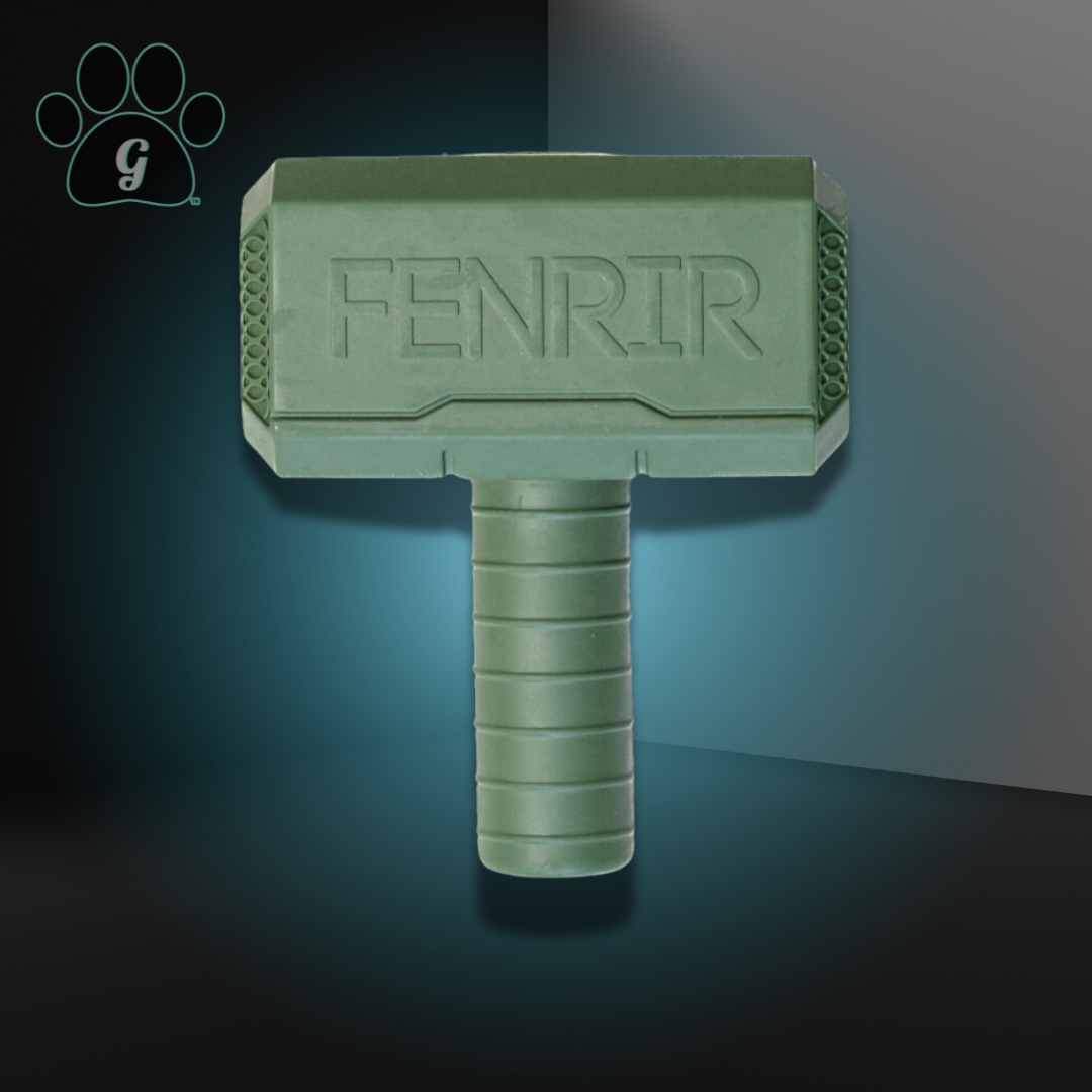 green hammer toy for dogs