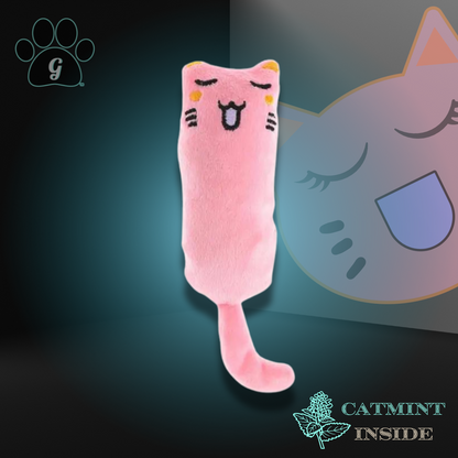 pink plush catmint cat toy