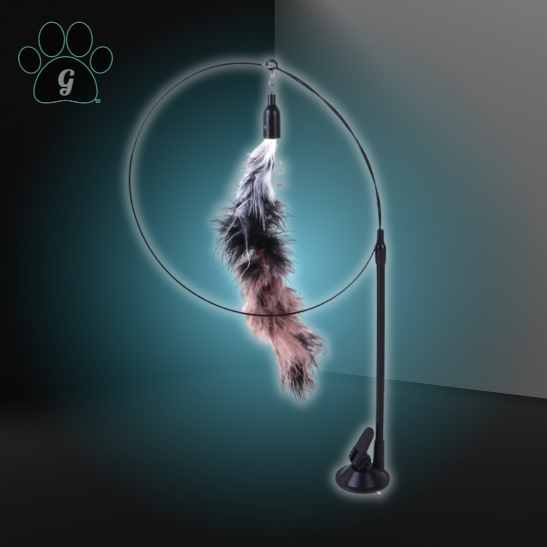 cat wand toy with tail teaser