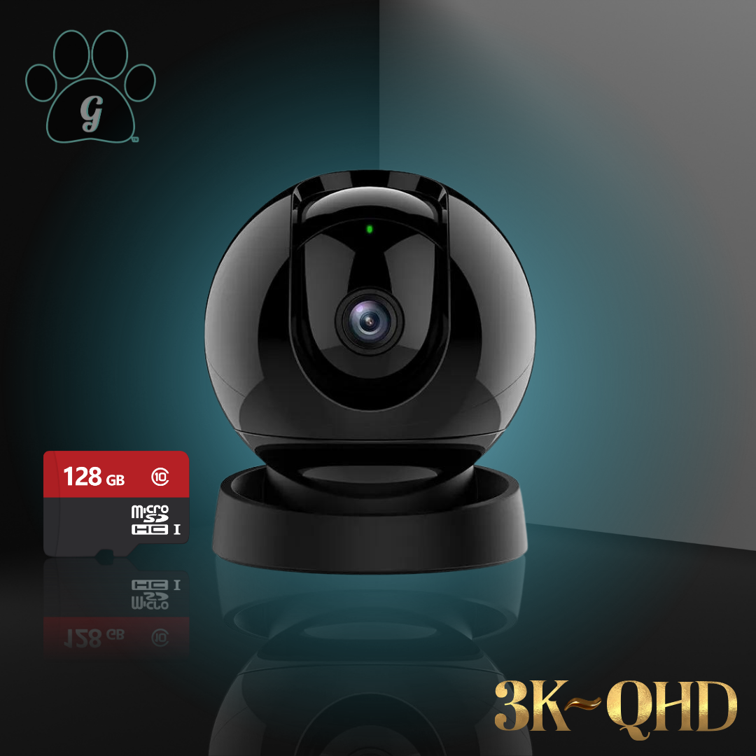 3k quad high definition pet pan cam with 128 GB memory card