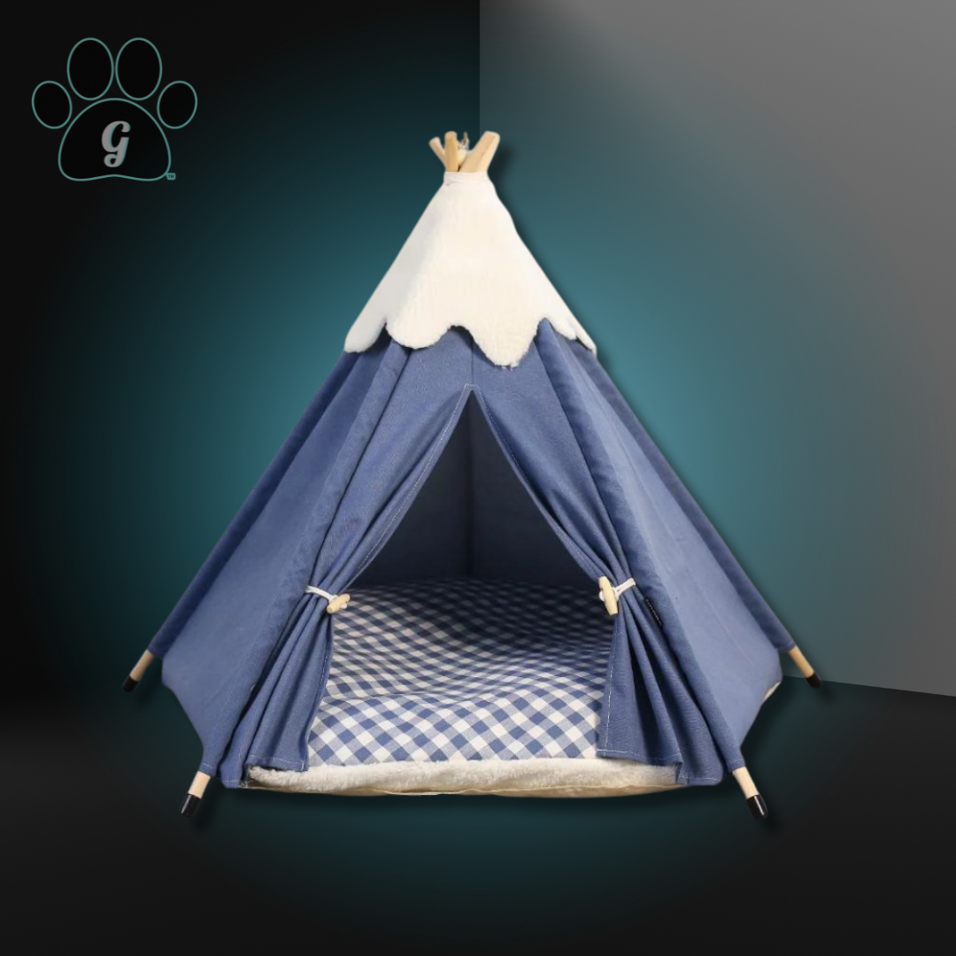 pet tipi tent ELFPET 5-Sided Snowcap Collection Small Pet Tipi Tent