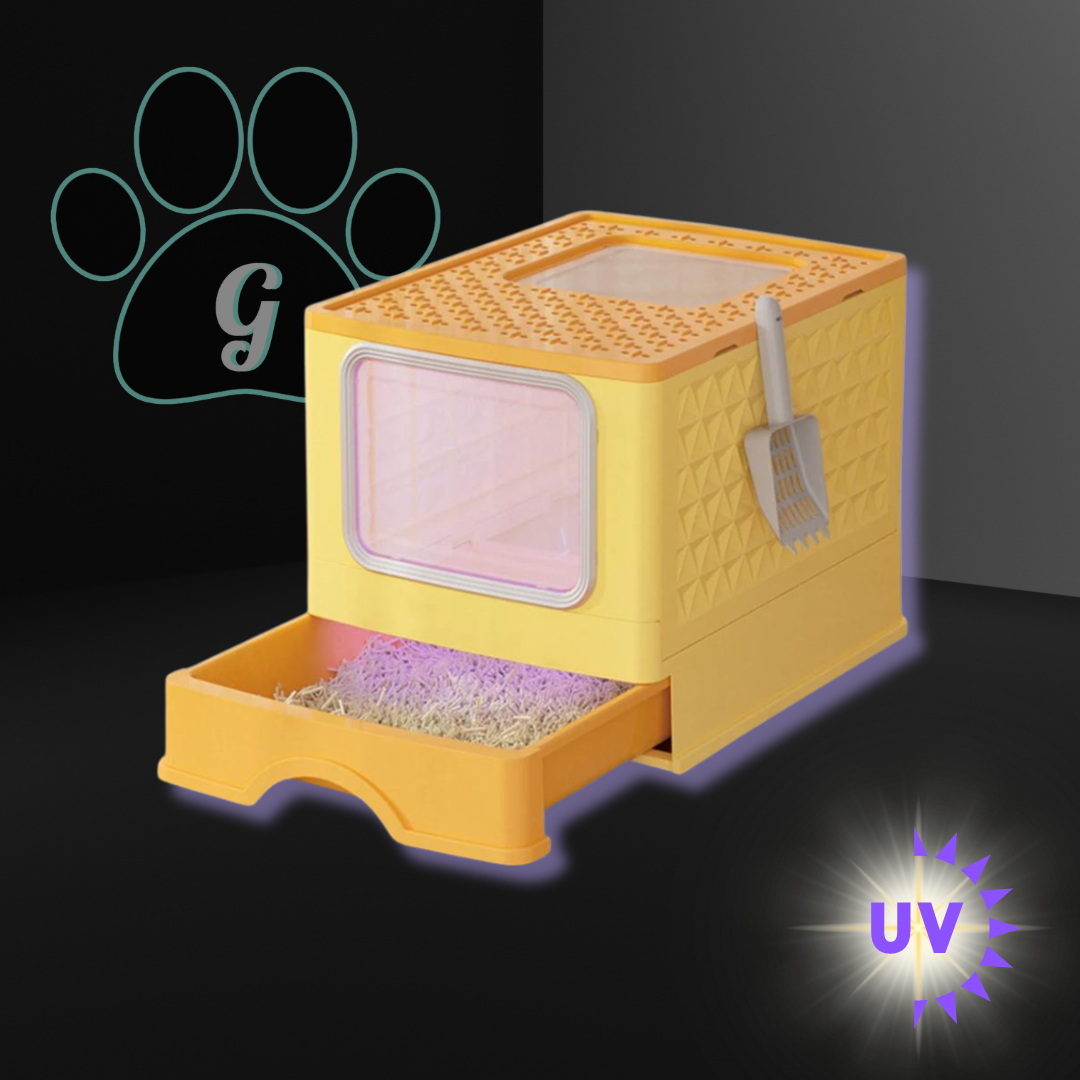 yellow UV sanitizing litter box