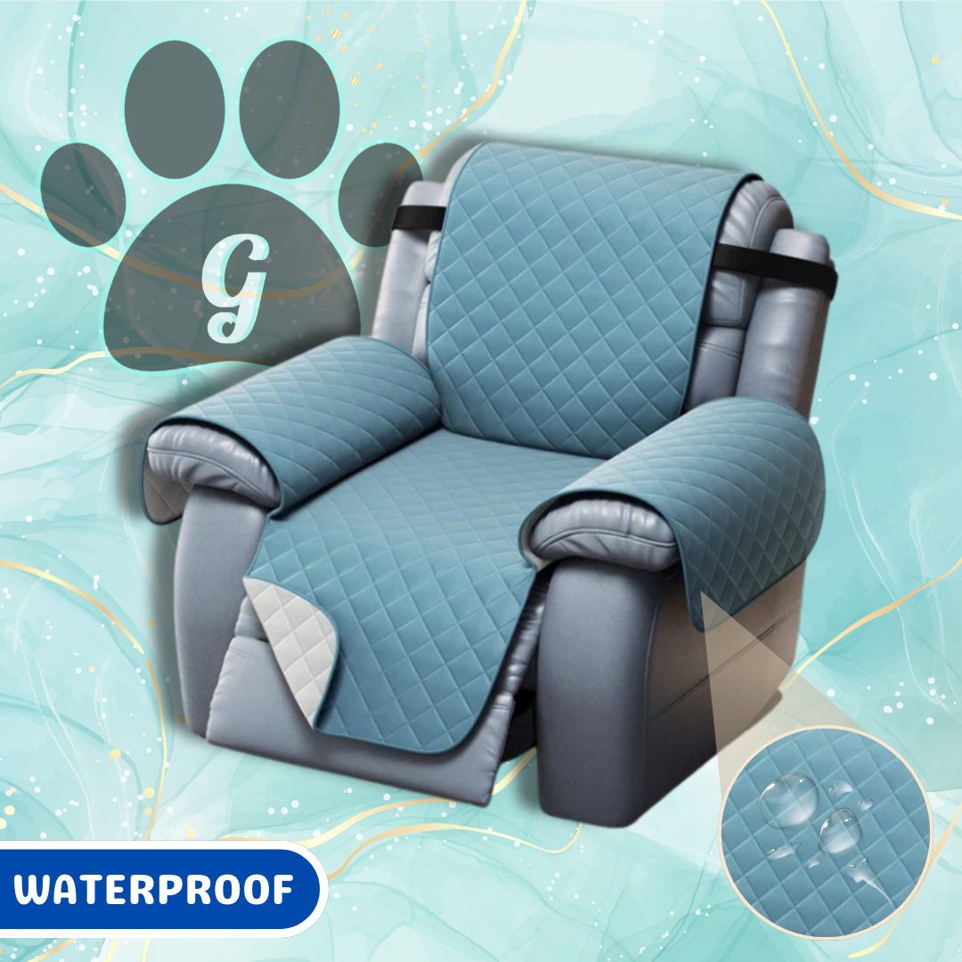 light blue single seat quilted pet cover for lazy boy recliner