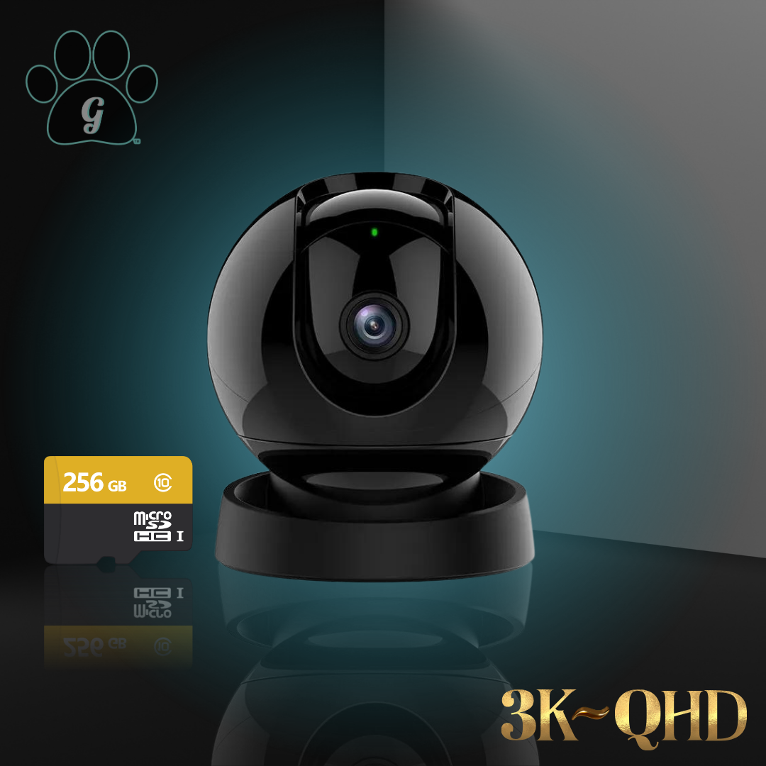 3k quad high definition pet pan cam with 256 GB memory card