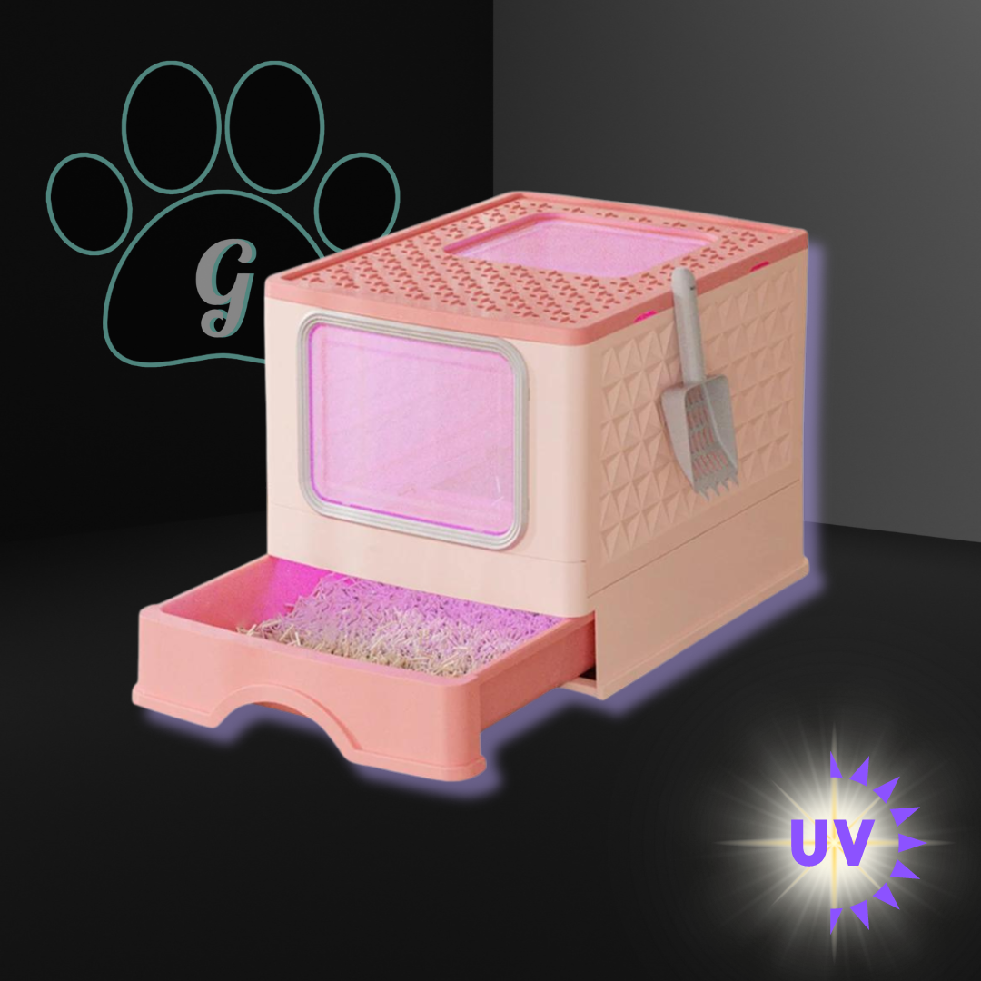 pink UV sanitizing litter box