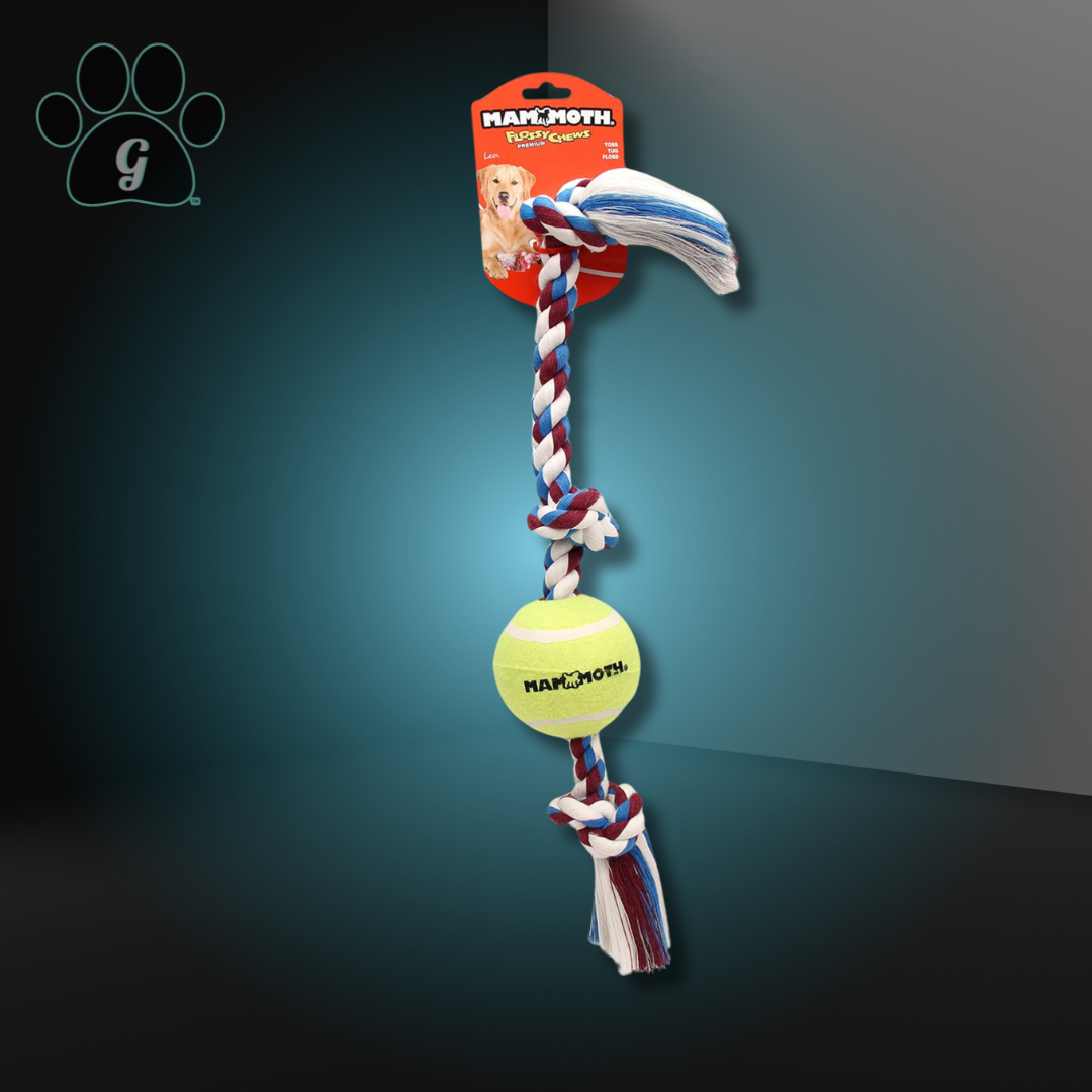 rope chew toy with ball for dogs