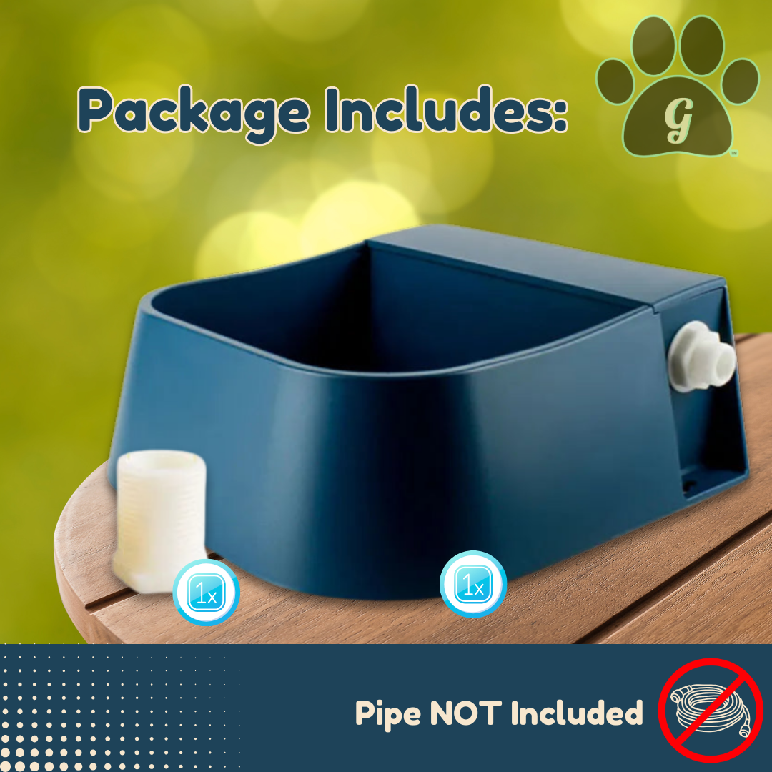 package includes water bowl and connector but no pipe