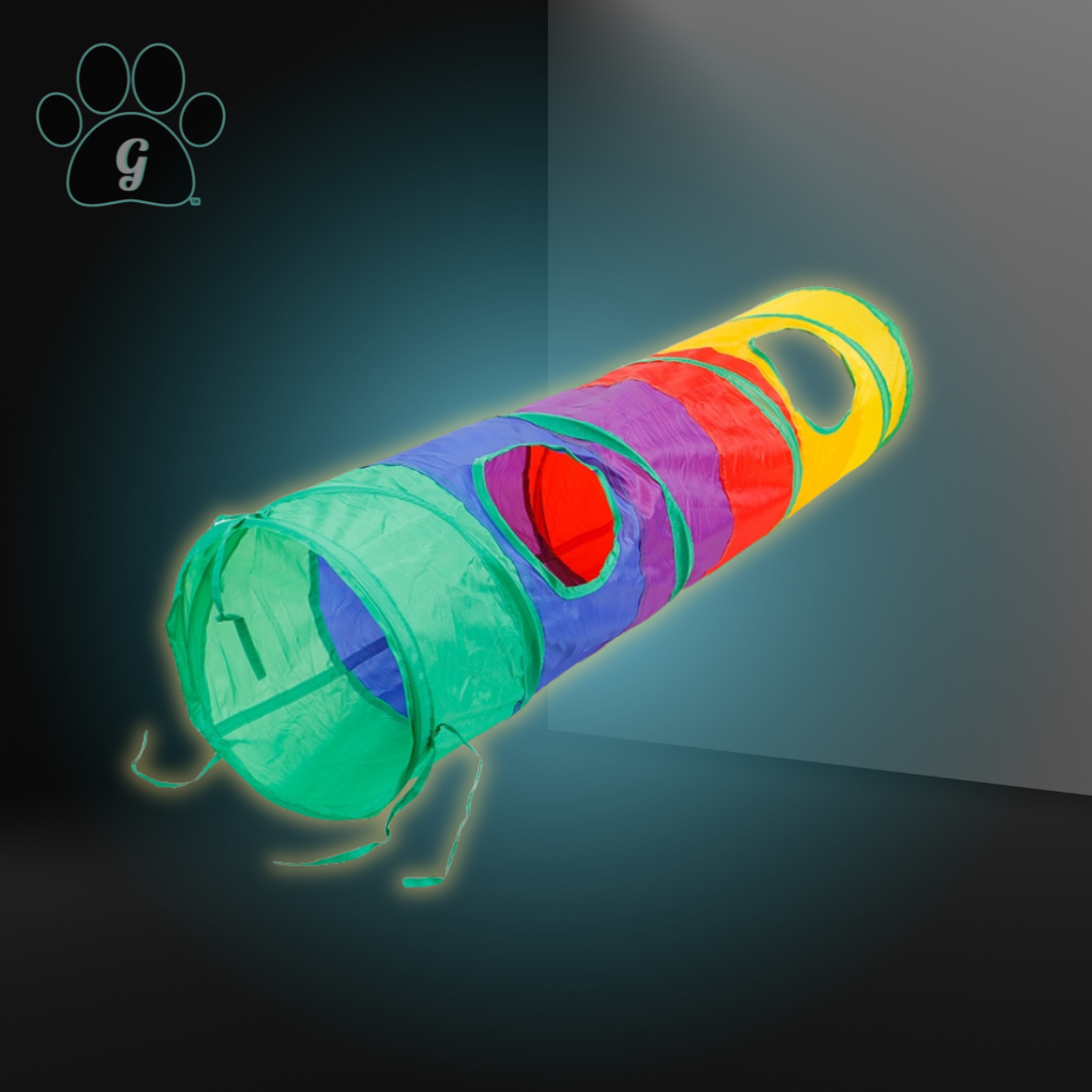 multicolor cat tunnel toy