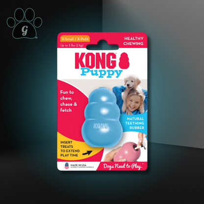 extra small blue Kong puppy dog chew toy 