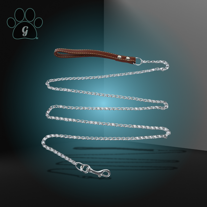 chain link leash in brown