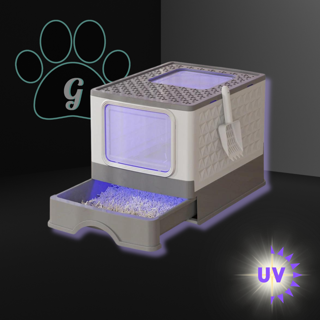 gray UV sanitizing litter box