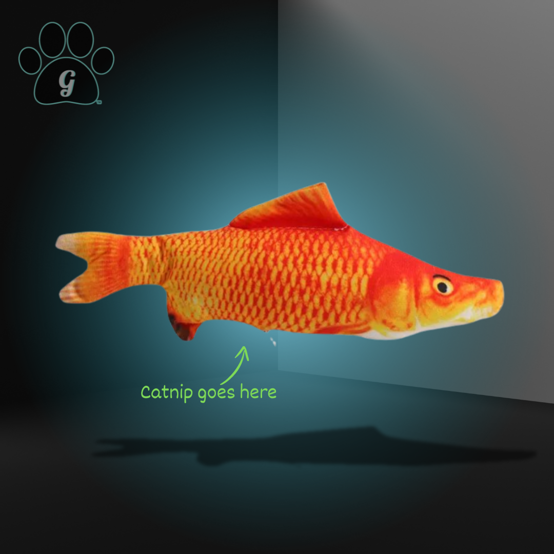 realistic wild goldfish plush kicker toy for cats