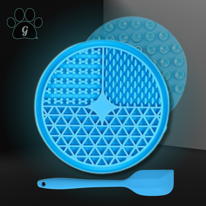 blue circle pet slow feeding mat