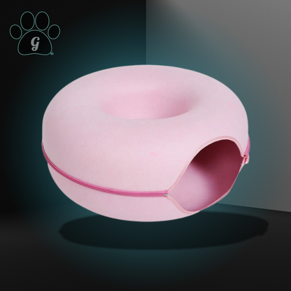 pink cat donut bed