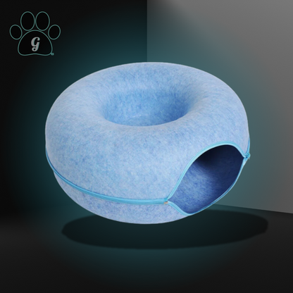 blue cat donut bed