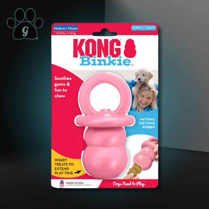 pink medium Kong Binkie puppy chew toy