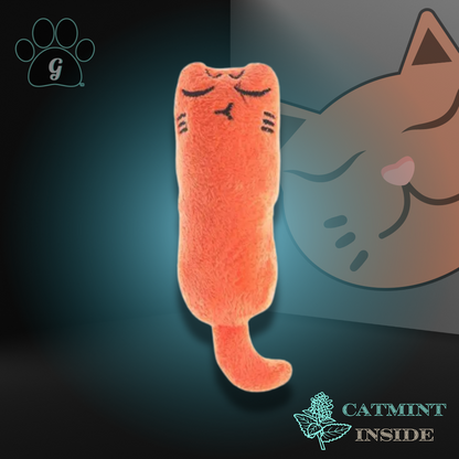 orange plush catmint cat toy