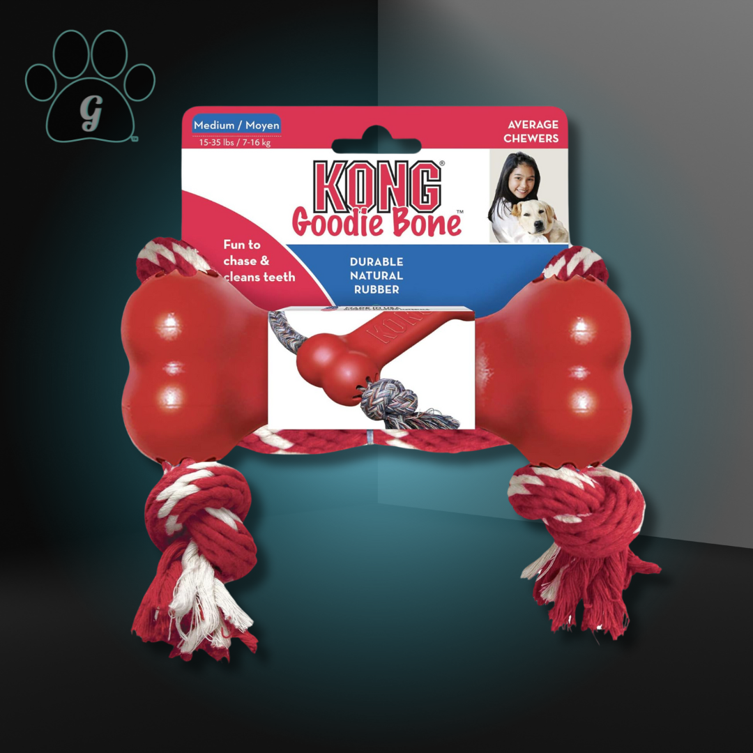 medium Kong classic Goodie Bone with rope