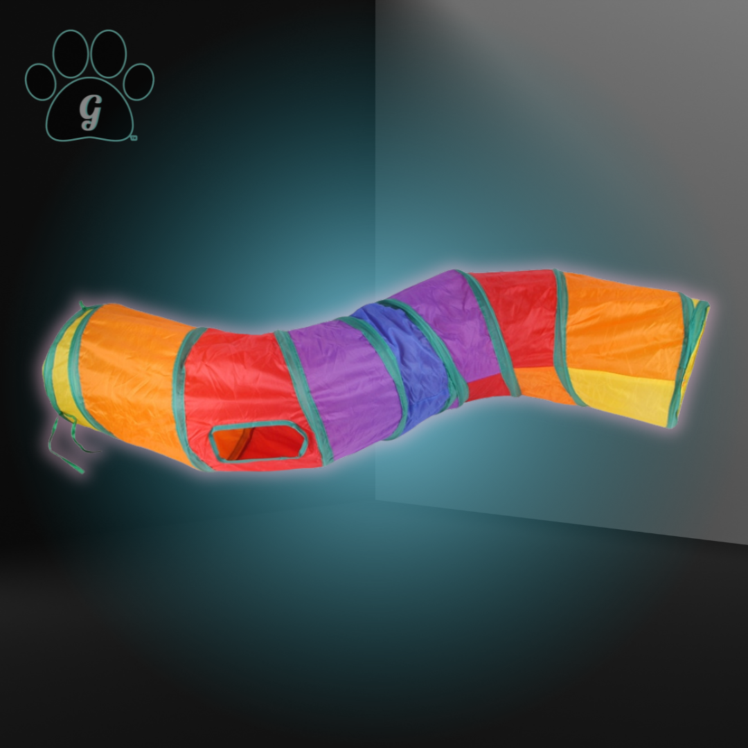 multicolor cat tunnel toy