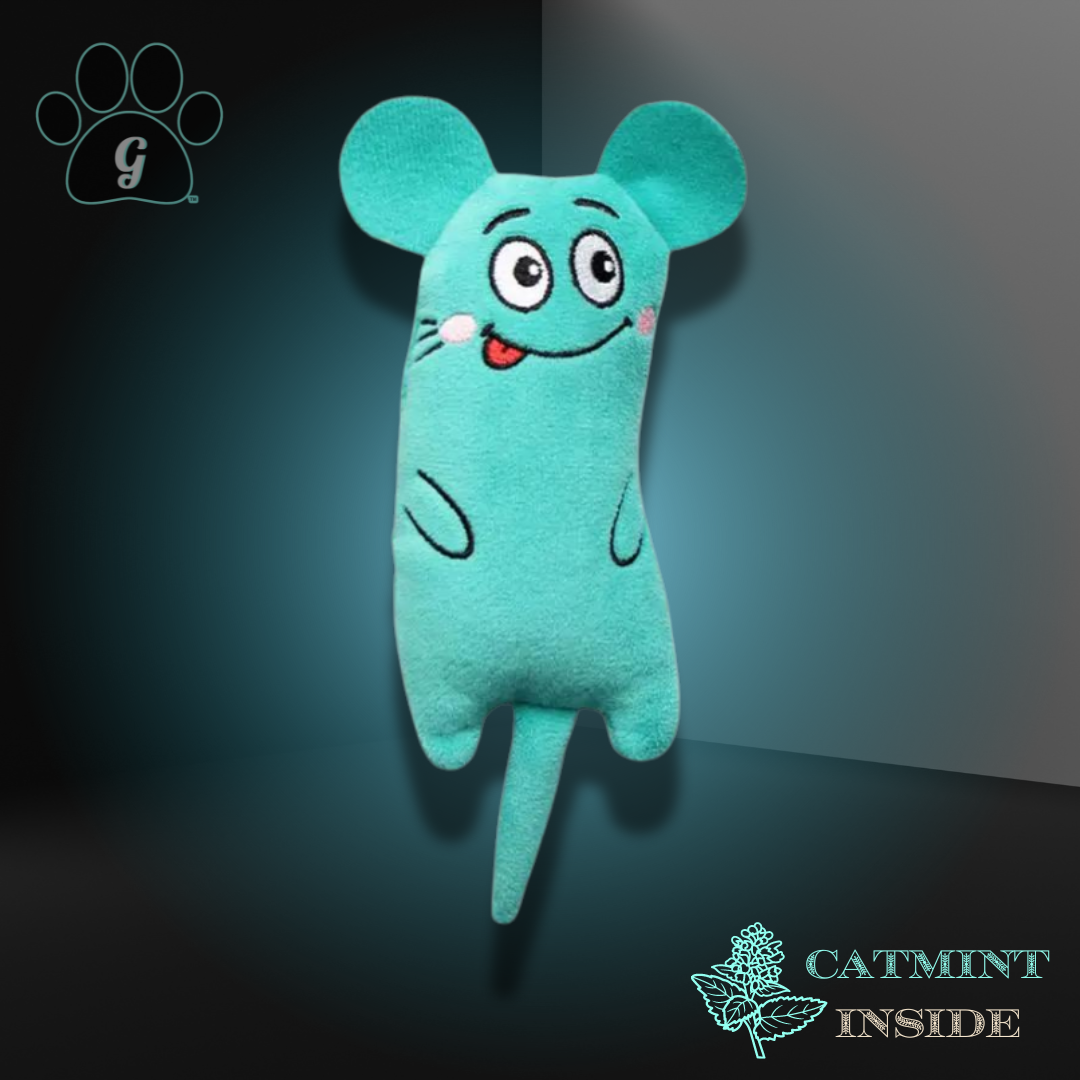 blue plush catmint cat toy