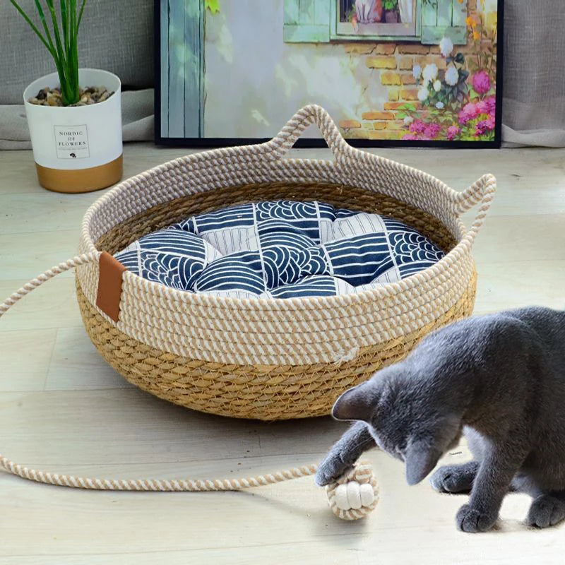 SAKURA Bamboo Cat Rattan Bed