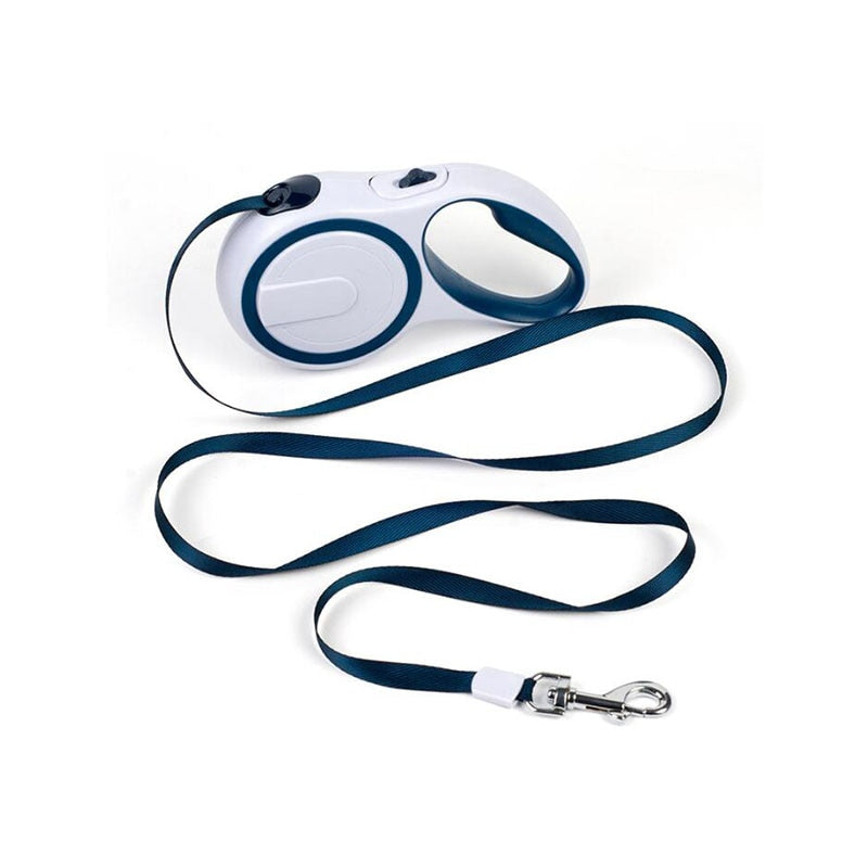 product shown with leash extended